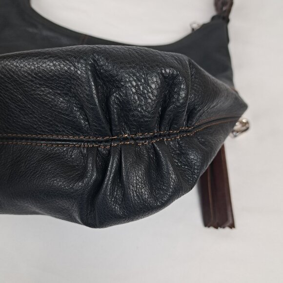 Brighton Kodiak Black and Brown Leather Hobo Shoulder Bag - Picture 4 of 16
